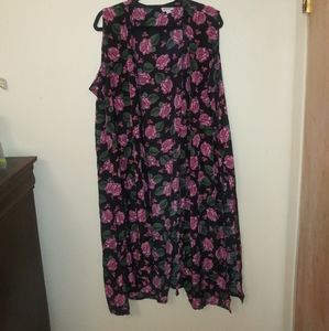 LuLaroe Floral Rose Joy Sleeveless Vest XL